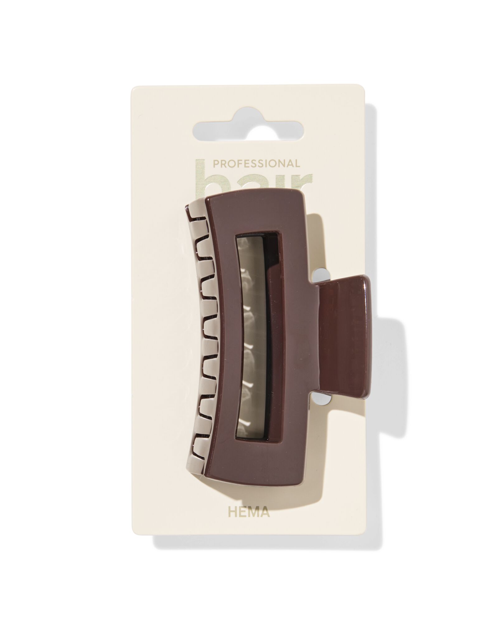 pince &agrave; cheveux 8cm carr&eacute;e marron - 11800219 - HEMA