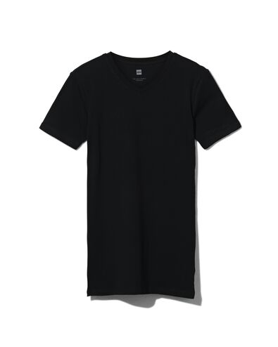 Herren-T-Shirt, Slim Fit, V-Ausschnitt , extralang schwarz XXL - 34276877 - HEMA