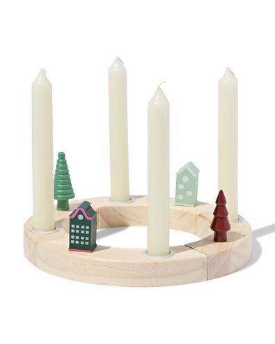 chandelier circulaire en bois - 25110163 - HEMA