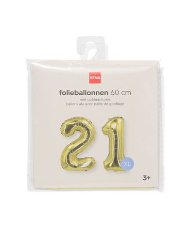 ballon aluminium num&eacute;ro 21 60cm dor&eacute; - 14260016 - HEMA