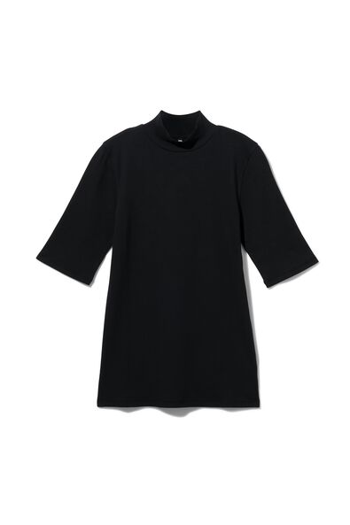 Damen-Shirt Clara, Feinripp zwart L - 36228173 - HEMA