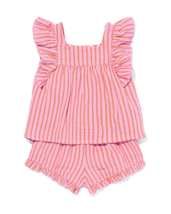 Baby-Kleiderset, Shirt und Hose, Musselin, Streifen rosa rosa - 33047450PINK - HEMA