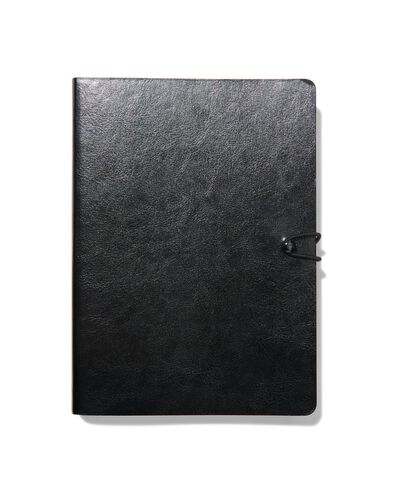 carnet lign&eacute; PU noir A5 - 14100174 - HEMA