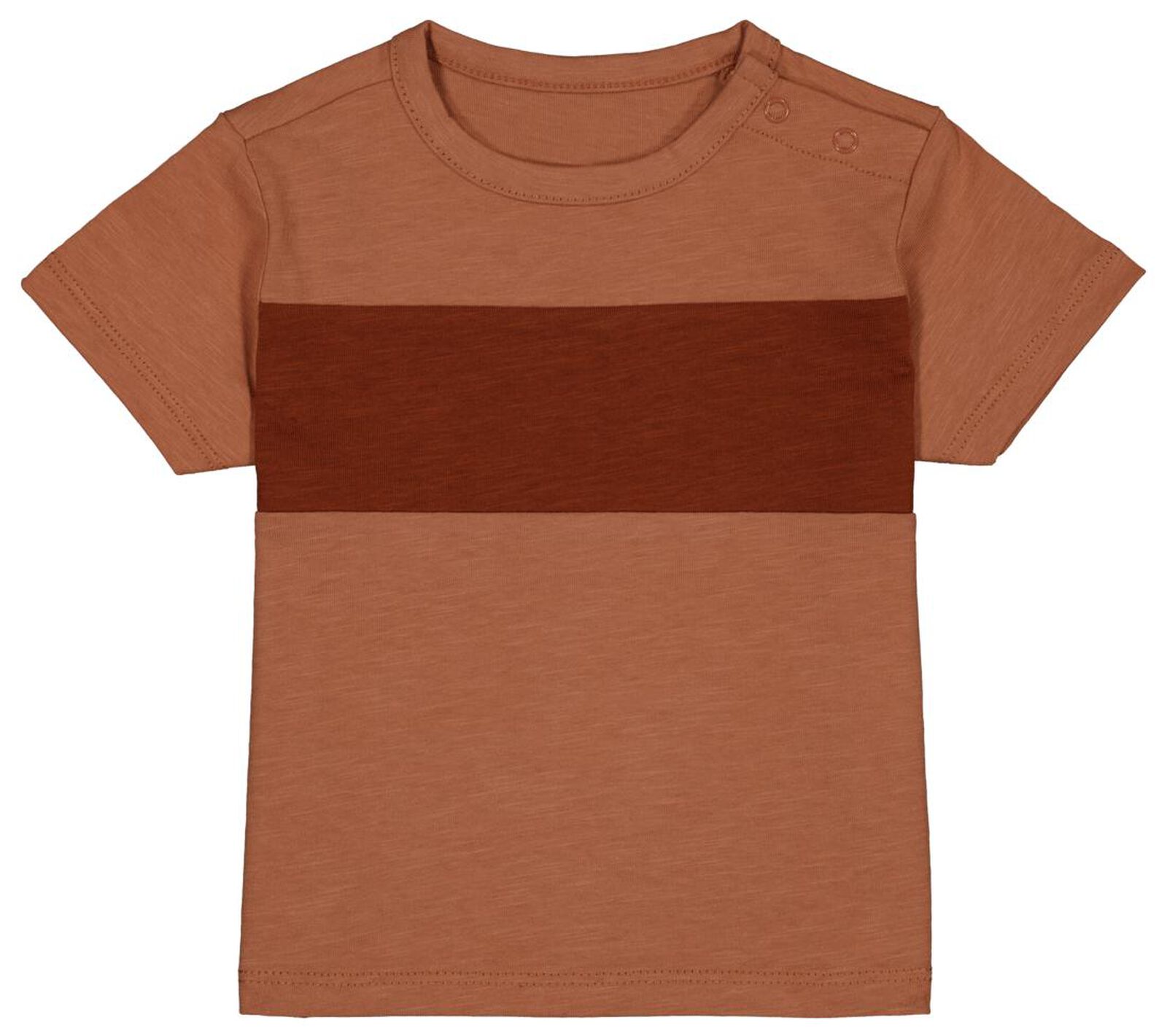 Kinder-T-Shirt, Colorblocking braun - HEMA
