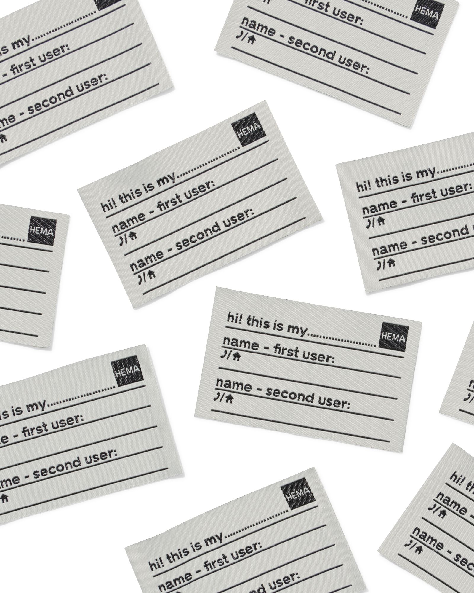 &eacute;tiquettes &agrave; coudre de personnalisation - 12 pi&egrave;ces - 1400324 - HEMA