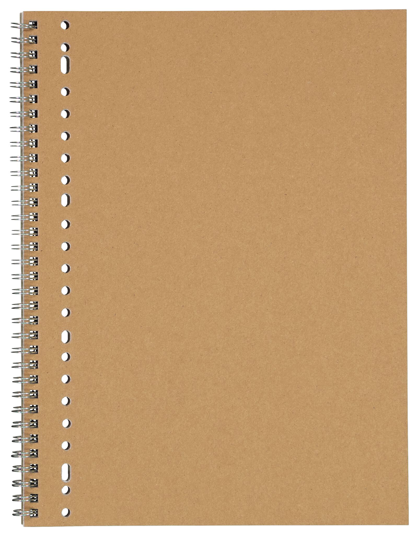 carnet &agrave; spirale - A4 - quadrill&eacute; 10x10mm kraft - 14102926 - HEMA