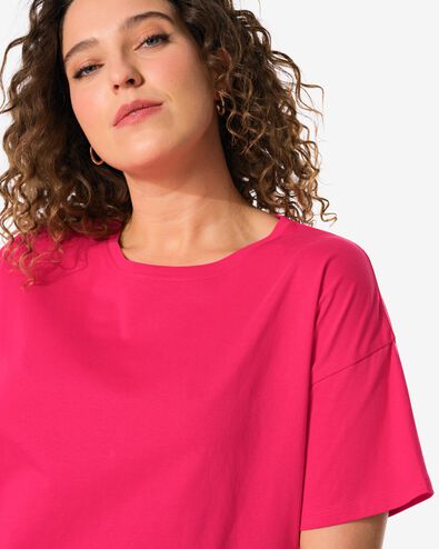 dames t-shirt Daisy roze roze - 36262750PINK - HEMA
