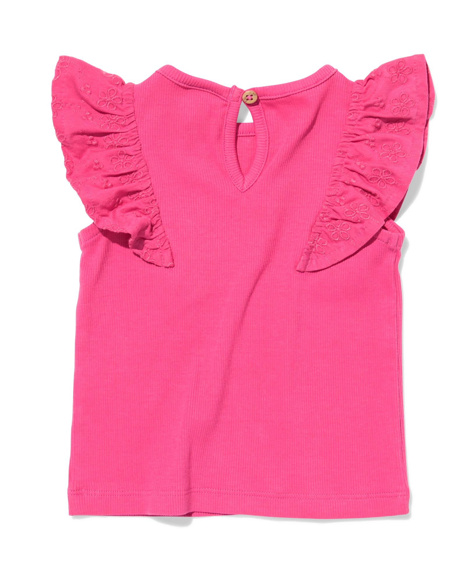 baby T-shirt rib felroze felroze - 33000380BRIGHTPINK - HEMA
