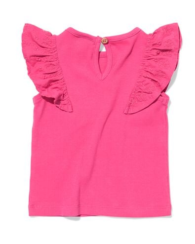 baby T-shirt rib felroze felroze - 33000380BRIGHTPINK - HEMA
