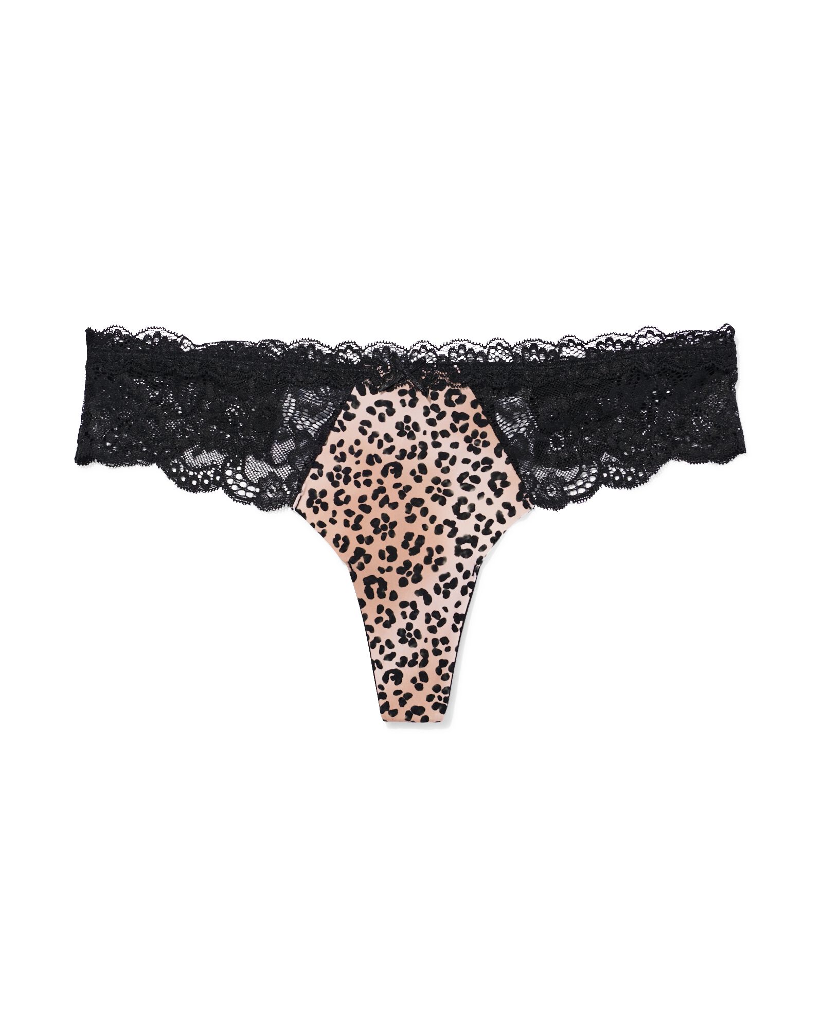 damesstring micro met kant luipaard naturel - 19601444NATURAL - HEMA
