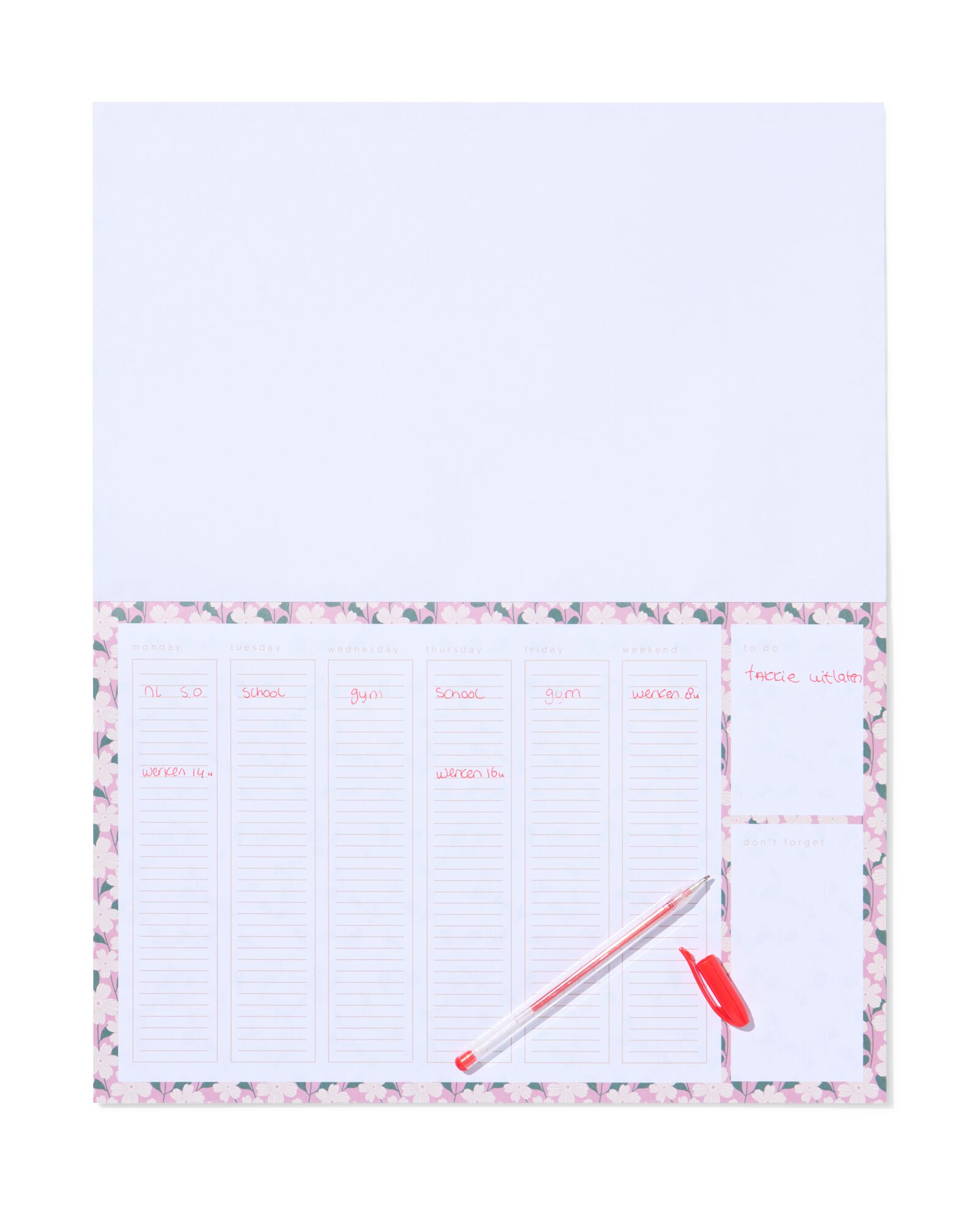 Schreibunterlage, Papier, Blumen  - 14102315 - HEMA