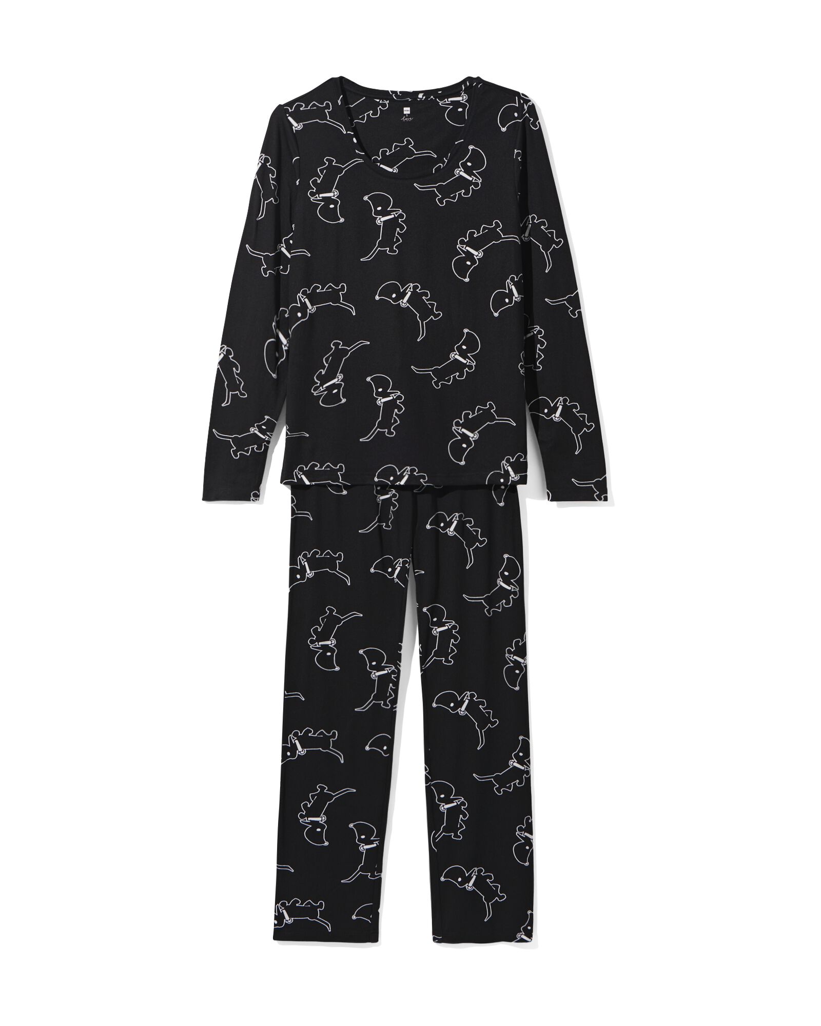 pyjama femme Takkie micro noir S - 23460226 - HEMA