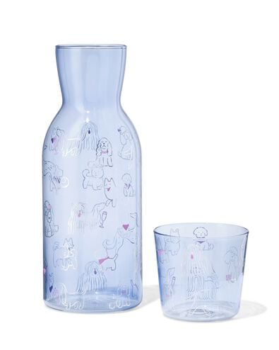 Karaffe 1000 ml mit Trinkglas, Hunde - 61104424 - HEMA