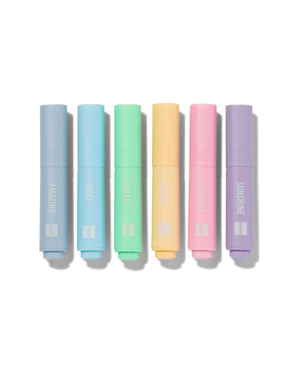 6 mini-marqueurs pastel - 14430107 - HEMA