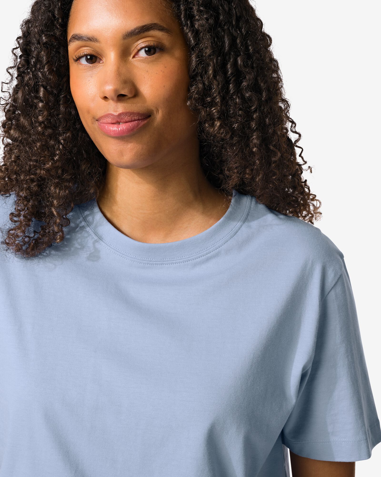 Damen-T-Shirt Larissa, normale Passform  hellblau hellblau - 36302960LIGHTBLUE - HEMA