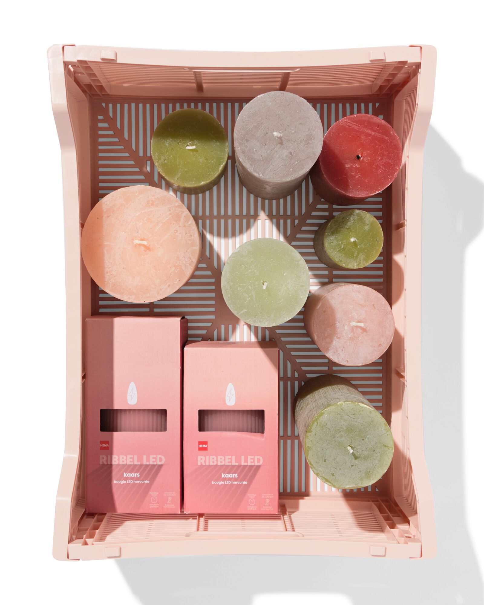 caisse pliante lettres recycl&eacute;e M rose p&acirc;le rose p&acirc;le M  30 x 40 x 17 - 39811076 - HEMA