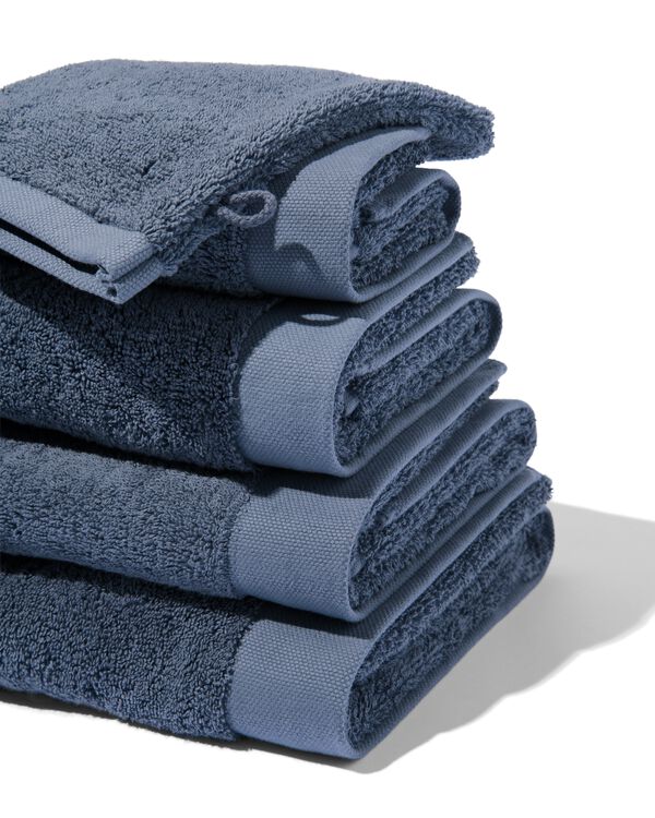 handdoeken - hotel extra zacht middenblauw handdoek 50 x 100 - 5250357 - HEMA