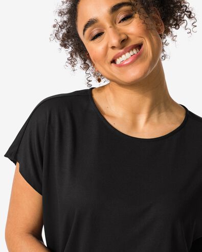 Damen-T-Shirt Amelie, mit Bambusanteil schwarz XL - 36355174 - HEMA