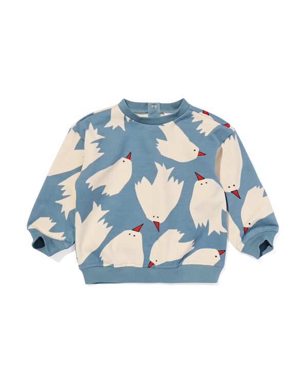 babysweater vogels blauw blauw - 33113270BLUE - HEMA