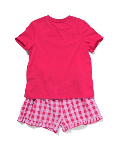 pyjacourt enfant coton carreaux rose vif rose vif - 23001680BRIGHTPINK - HEMA