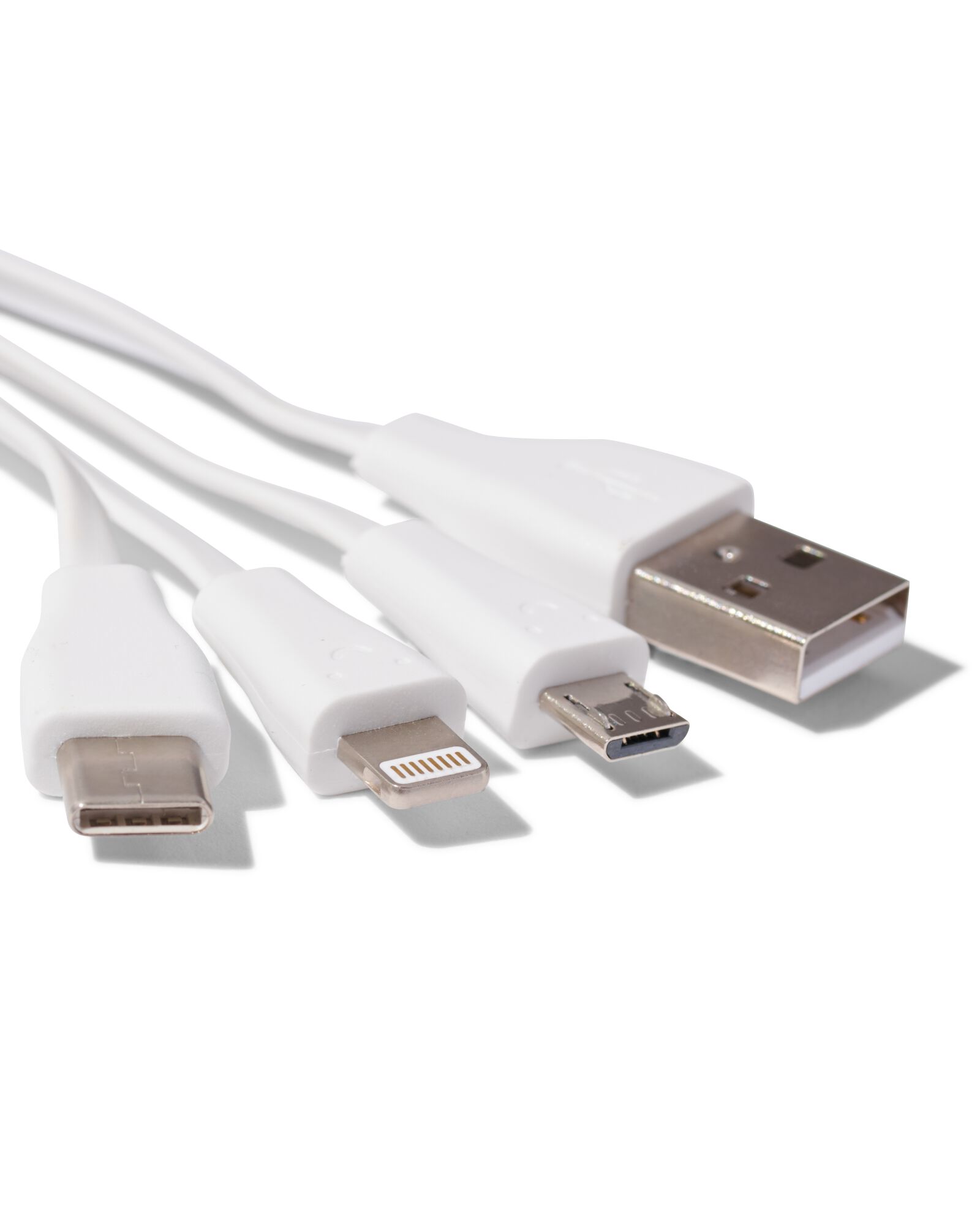 C&acirc;ble de charge USB 4-en-1, USB-C, micro USB et 8 broches - 39630063 - HEMA