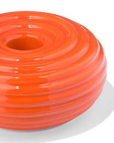 bougeoir S c&eacute;ramique nervur&eacute; orange - 13324180 - HEMA