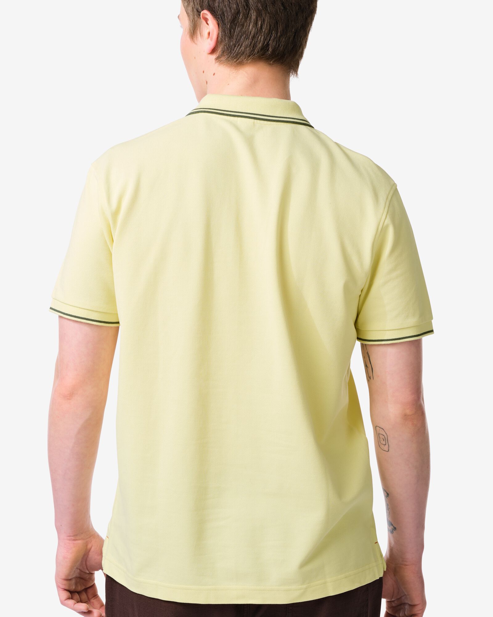 polo homme Denton piqu&eacute; jaune p&acirc;le jaune p&acirc;le - 2140560LIGHTYELLOW - HEMA