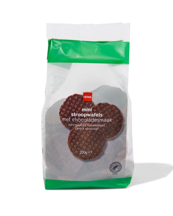 mini stroopwafels met chocoladesmaak 200g - 10860082 - HEMA