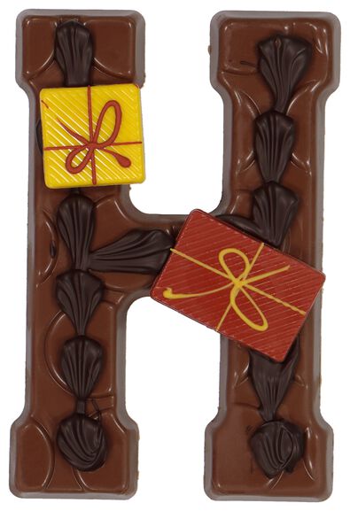 lettre en chocolat au lait d&eacute;cor&eacute;e &agrave; la main 200 g - 1000017008 - HEMA