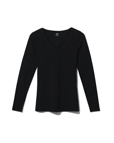 t-shirt femme, coton biologique  noir - 1000010400 - HEMA