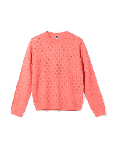 pull femme Golda ajour&eacute; rose rose - 36207570PINK - HEMA