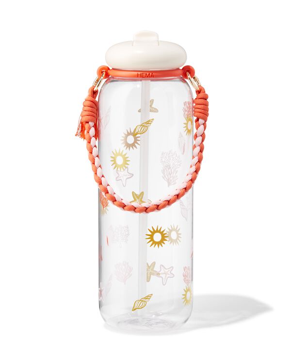 waterfles 1200ml met bandje strand - 61100456 - HEMA