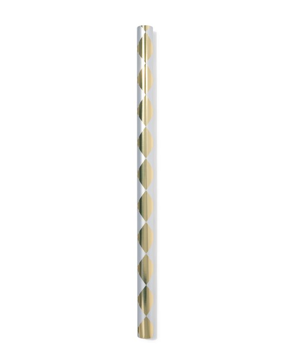 papier cadeau 70 x 200 cm carreaux or-argent - 14700422 - HEMA