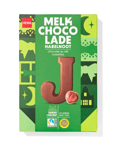 lettre en chocolat au lait noisette J 140g - 24414110 - HEMA