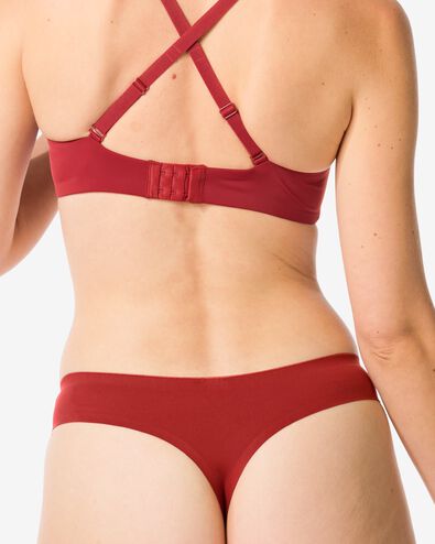 Second-Skin-Damenstring aus Mikrofaser dunkelrot - 19631345DARKRED - HEMA