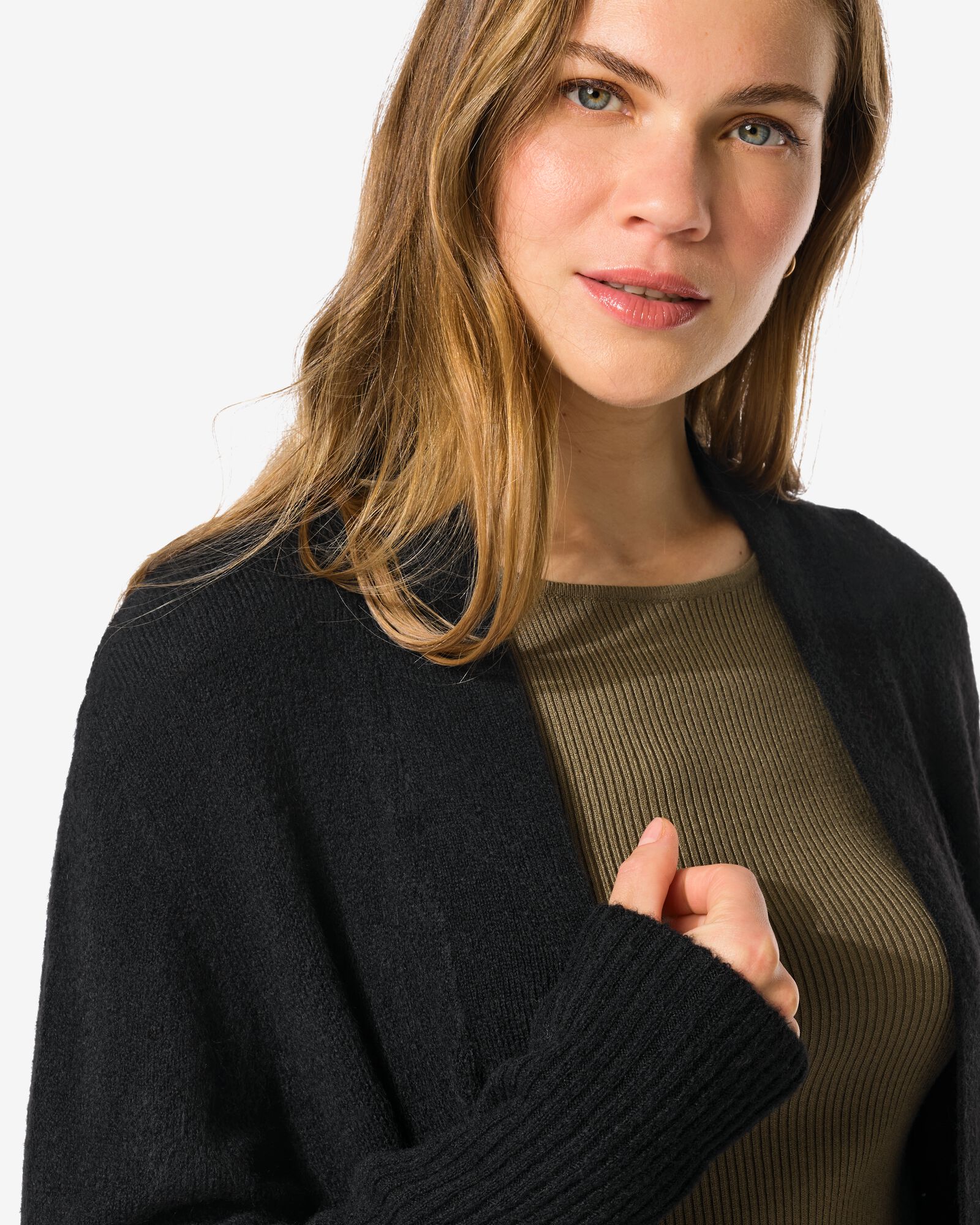 Damen-Strickjacke Lana schwarz schwarz - 1000028466 - HEMA