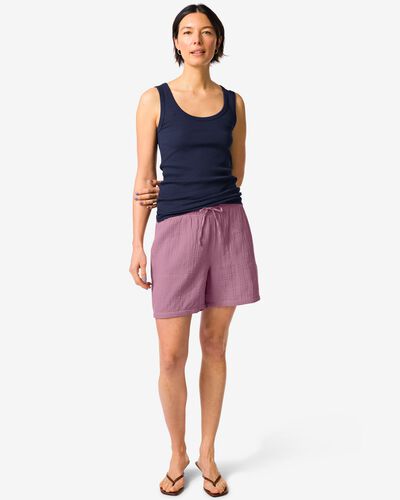 Damen-Shorts Kai, entspannte Passform, Musselin violett violett - 36304240PURPLE - HEMA