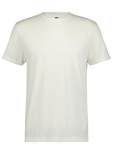 Herren-T-Shirt, Flammgarn weiß - 1000014292 - HEMA