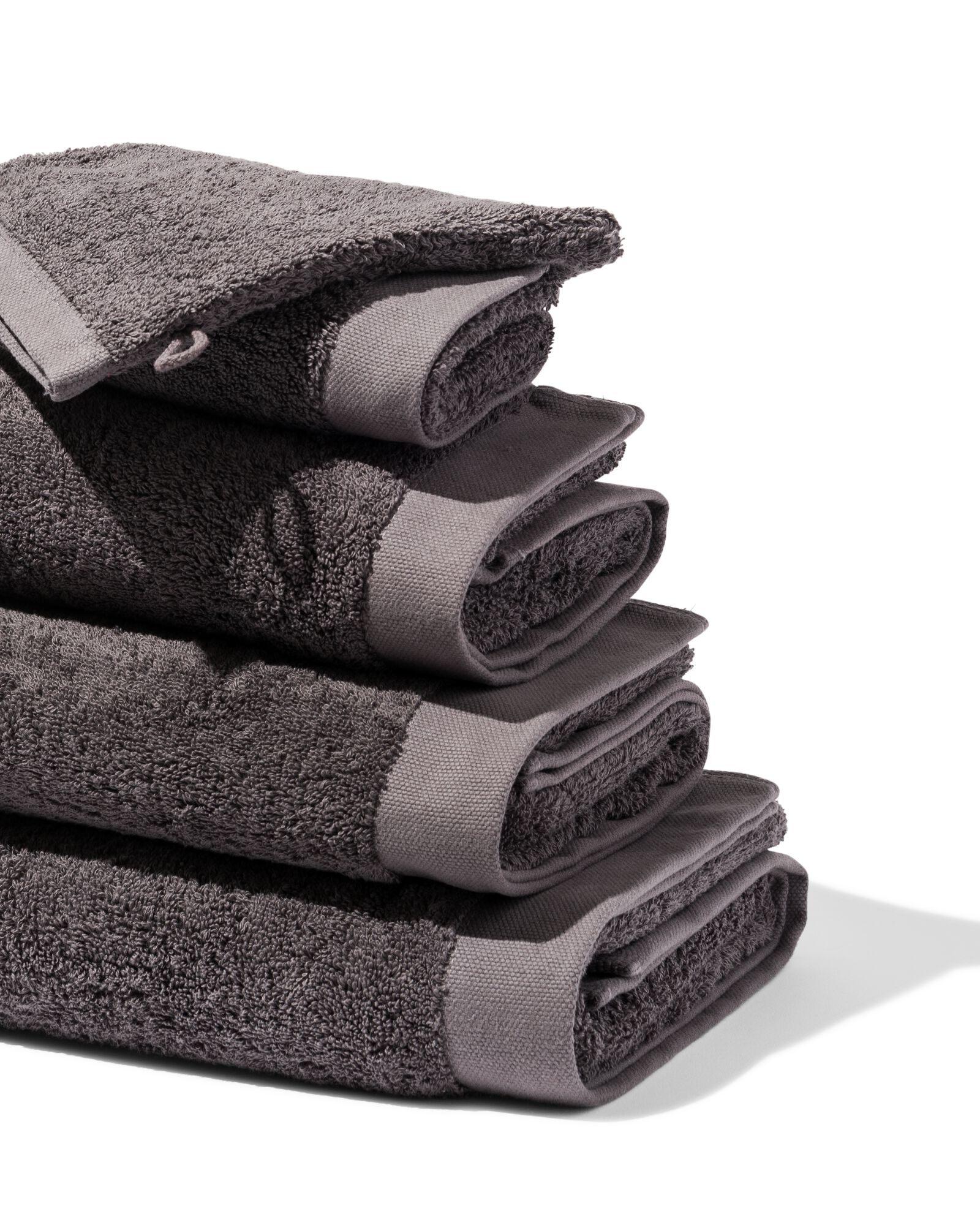 serviettes de bain - h&ocirc;tel extra doux gris fonc&eacute; gris fonc&eacute; - 1000015155 - HEMA