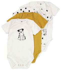 4er-Pack Baby-Bodys, Baumwolle weiß weiß - 1000023842 - HEMA