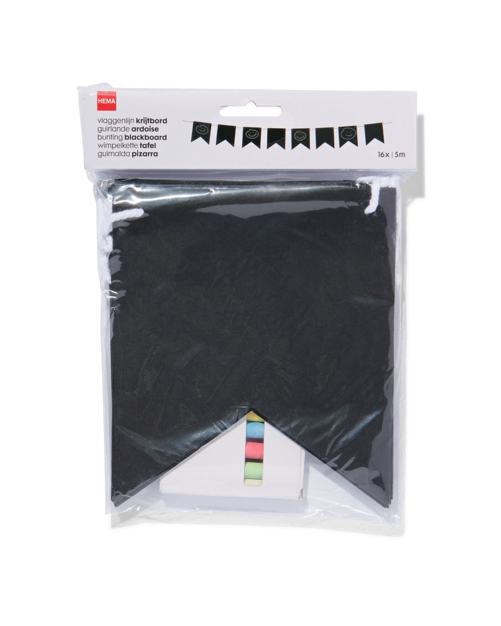 guirlande drapeaux inscriptible 5m - 14200036 - HEMA