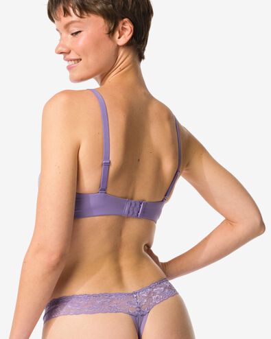 Damenstring aus Baumwolle mit Spitze helllila - 19611685LIGHTPURPLE - HEMA