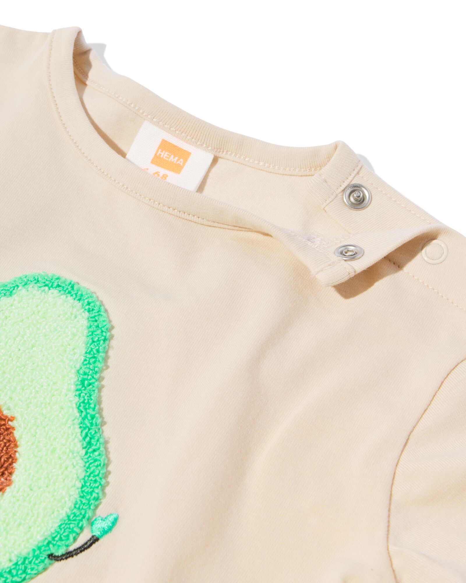 newborn T-shirt avocado ecru ecru - 33444620ECRU - HEMA