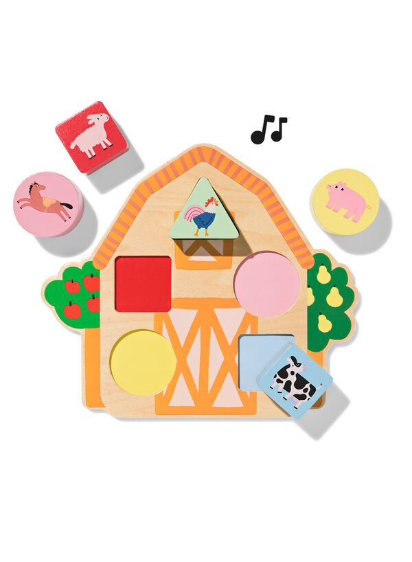 rammelende puzzel 23x20x5cm boerderij hout - 15100208 - HEMA