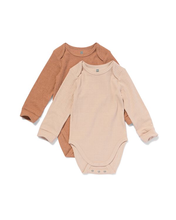 Mitwachsbodys aus Bambusripp mit Stretch &ndash; 2 St&uuml;ck braun braun - 33312730BROWN - HEMA