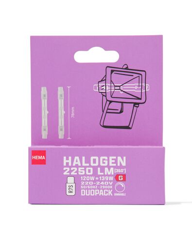 Halogenlampe, R7S, 120 W, 2250 lm, 78 mm, Duodim - 20070005 - HEMA