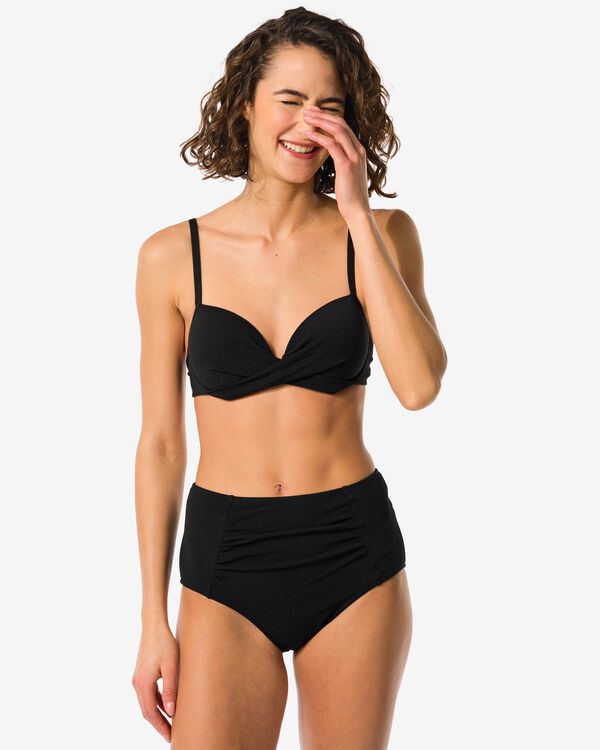 Damen-Bikinislip, Control, hohe Taille schwarz schwarz - 1000031087 - HEMA