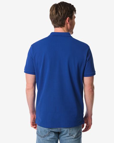 herenpolo Denton piqu&eacute; felblauw felblauw - 2140330BRIGHTBLUE - HEMA
