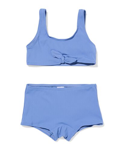 kinderbikini rib blauw blauw - 22260120BLUE - HEMA