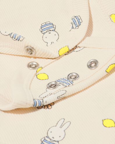 größenflexibler Newborn-Wickelbody, Feinripp, Elasthan, Miffy hellgelb - 33483810LIGHTYELLOW - HEMA